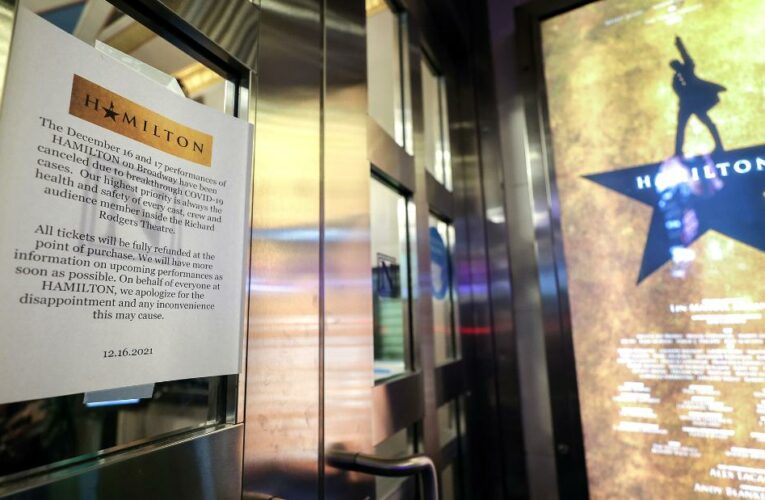 A dozen Broadway shows have been canceled as cast or crew test positive for Covid-19