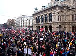 Thousands of protesters march through Vienna in furious demonstration against compulsory Covid jabs