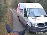 Moment furious horse riders say they were left ‘terrified’ after van driver beeped at them