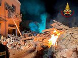Four people killed and five feared dead after building collapsed in Sicily following gas explosion 