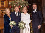 PICTURED: Beaming David Beckham poses with his newlywed father Ted, 73, at nuptials