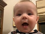 Baby is startled by his family’s excited reaction when he says ‘Dada’ for the first time [Video]