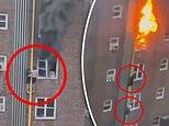 Shocking video shows two teens escape out the window as flames engulfed their NYC apartment building