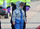 At least 100 migrants including children wrapped up in blankets intercepted crossing the Channel