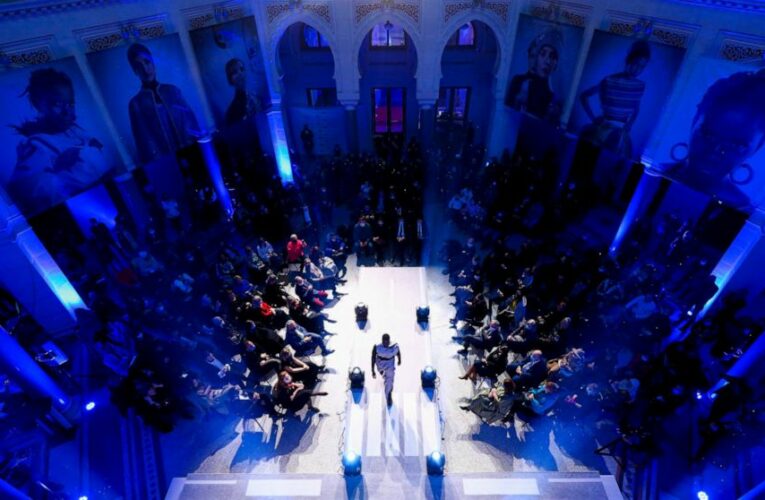 Glamour night for Bosnia migrants presenting fashion brand