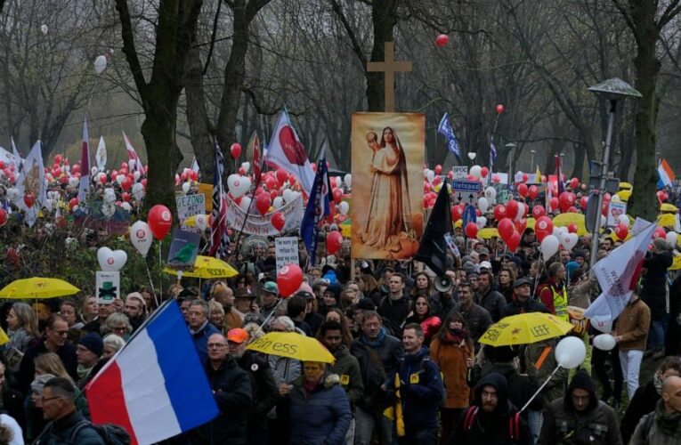 Anti-lockdown protesters march through Dutch city of Utrecht