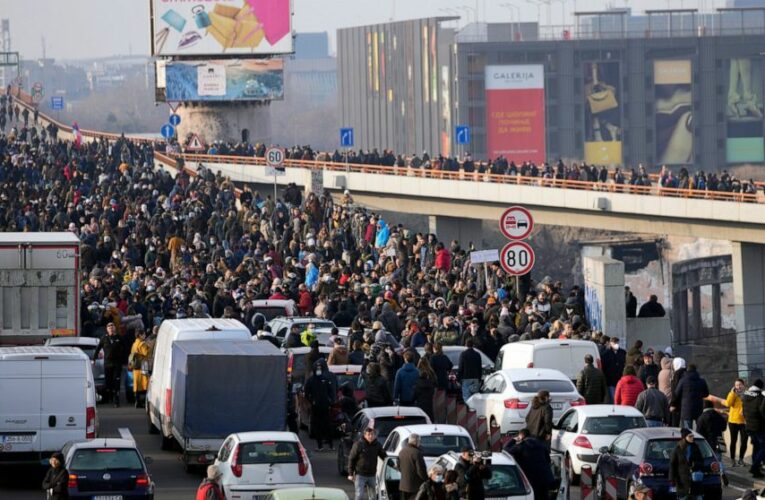Protesters block roads in Serbia to criticize mining plans
