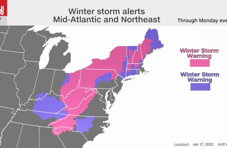 Winter storm moving into the Northeast
