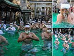 Japanese brave icy waters for New Year Shinto ritual at Tokyo shrine to pray for end of pandemic