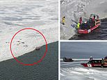 Coast guard rescues 34 ice fishermen who became stranded on large ice slab floating in Green Bay