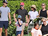 Ivanka and Jared enjoy a family walk with the kids, the Kushners and dog Winter in Florida 