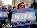 NHS staff join anti-vaxxers in London, Newcastle and Manchester in protests against Covid jabs