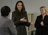 Kate Middleton dons £355 Derek Lam leopard print khaki shirt dress in London