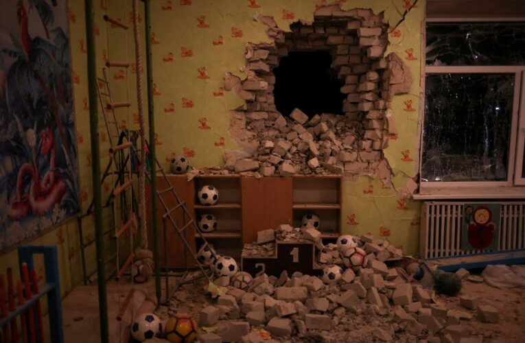 Images confirmed by CNN show a kindergarten was hit by a shell amid reports of a sharp escalation in ceasefire violations in eastern Ukraine’s Donbas region