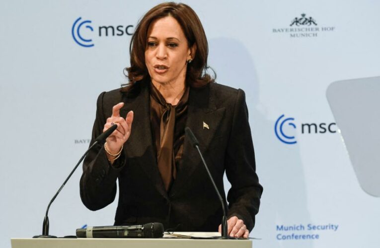 Harris says US ‘stands with Ukraine’ while warning Russia of ‘swift, severe and united’ consequences