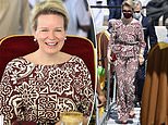 Queen Mathilde of Belgium wows in a bold two-piece as she visits the Port of Duqm in Oman