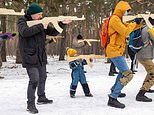 Ukrainian children as young as four are put through their paces at a military training camp