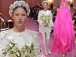 Lila Moss stuns in bridal-esque white mini dress at Richard Quinn show in LFW