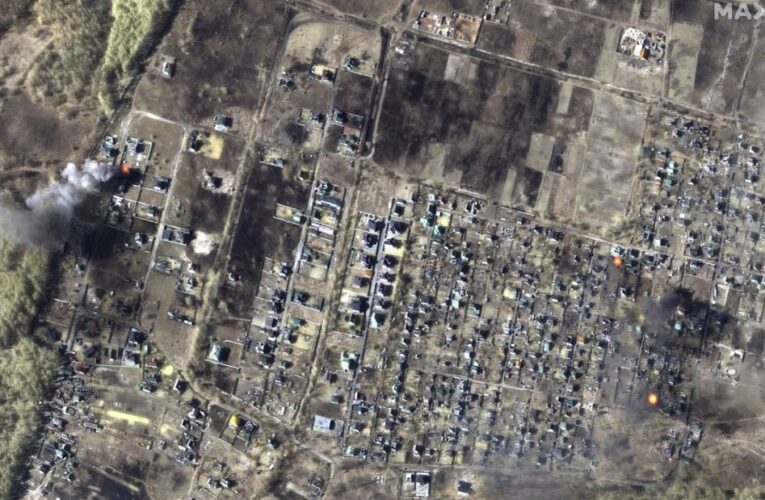 Images of areas affected by military strikes show widespread devastation, including a rare look at the situation in Mariupol