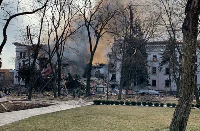 Images: ‘Children’ was written on grounds of bombed theater