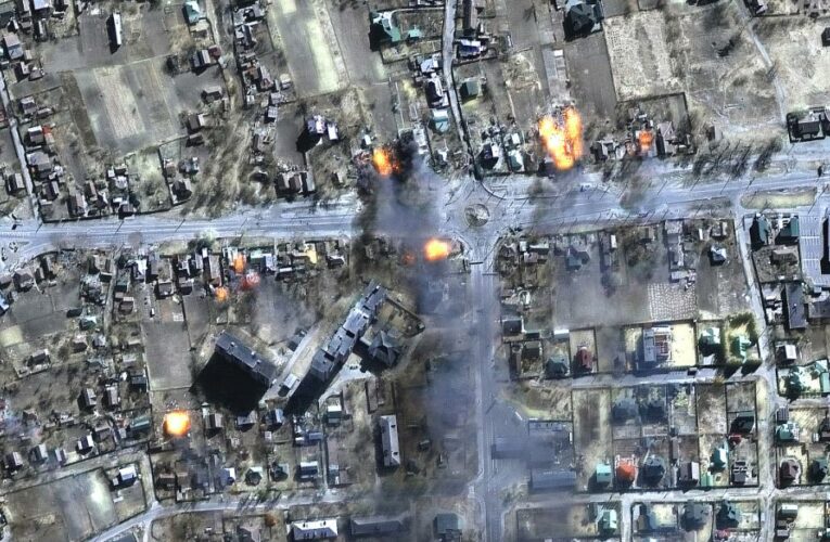 Where some buildings once stood in parts of the country, only scorched structures remain following Russia’s military strikes