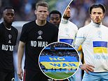 Manchester City and United join forces to display message of solidarity with Ukraine