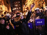 Female activists clash with Turkish cops while calling for an end to femicide