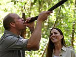 ‘Ray Mears, eat your heart out’: William jokes with soldiers after drinking rainwater from a vine