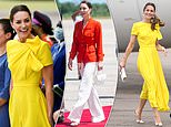Kate Middleton stuns in a custom Roksanda dress as she arrives Jamaica