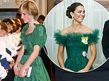 How Kate Middleton wore a green gown inspired by Princess Diana