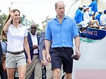William and Kate look ship-shape as they change outfits to board a yacht at sailing regatta