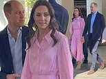 Kate and Prince William are all smiles as they visit Bahamas church
