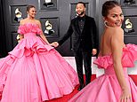 Grammys 2022: Chrissy Teigen is the belle of the ball in a dramatic ruffled pink gown