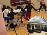 Terrifying moment group of youths and their parents in beat up a basketball referee