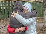 Ukrainian woman embraces her sister in Bucha after losing contact at start of Russian invasion