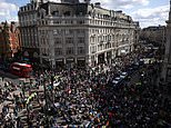 Extinction Rebellion protestors bring London’s Oxford Street and Regent Street to a standstill