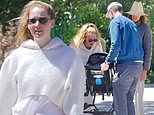 Jennifer Lawrence dotes on baby, two months, on hike with Cooke Maroney in first family outing