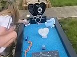 Sickening footage shows teenage girls desecrating a baby’s grave by throwing toys at headstone