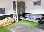 Trendy three-bedroom flat in West London with astroturf carpet