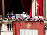 Pope Francis’ hat flies off as he leads Easter Sunday mass at Vatican before making plea for peace