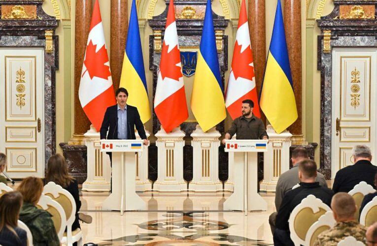 The Canadian Prime Minister’s announcement came during a joint news conference with President Zelensky