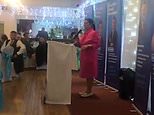 Yelling protestors disrupt Priti Patel speech at Conservative local party dinner over Rwanda policy