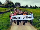 Protesters ‘mass trespass’ on Duke of Somerset’s estate in Devon to demand extended right to roam