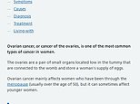 NHS removes word ‘women’ from ovarian and womb cancer advice pages