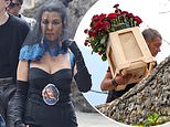 EXCLUSIVE Kourtney Kardashian to sport a long headdress train and walk down the aisle to Ave Maria
