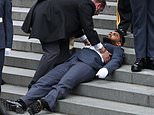 Three soldiers faint standing guard outside St Paul’s Cathedral for Queen’s thanksgiving service