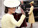 Kate Middleton opts for yellow dress coat dress and matching hat  at Service of Thanksgiving
