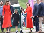 Elegant in orange! Kate Middleton cuts a chic figure in vibrant ensemble at Cardiff Castle