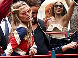 Kate Moss and Naomi Campbell steal the show on Pageant double-decker 90s bus