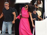 George Clooney arrives in the south of France with his wife Amal, Cindy Crawford and Rande Gerber